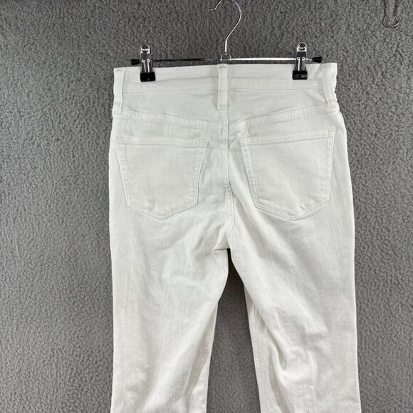 J.Crew Flare Crop Mid Rise White Jean in stretch Sz 26 BO933 - Picture 11 of 15